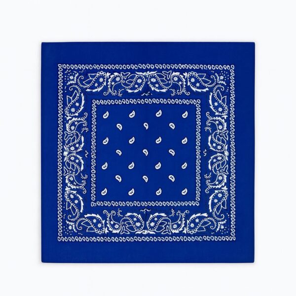 Bandană albastră clasică cu model paisley – 52x52 cm