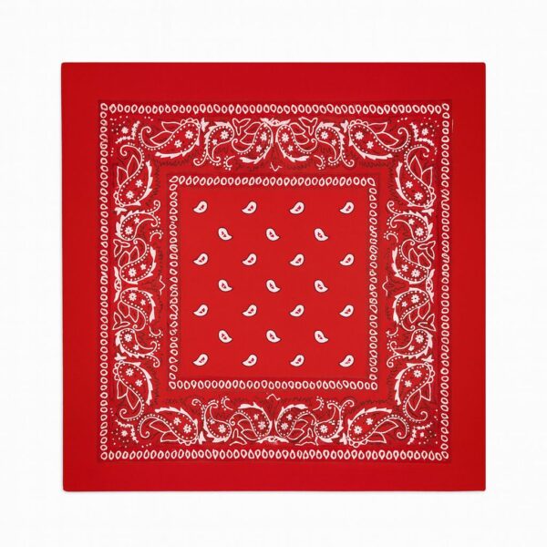 Bandană roșie clasică cu imprimeu paisley – 52x52 cm